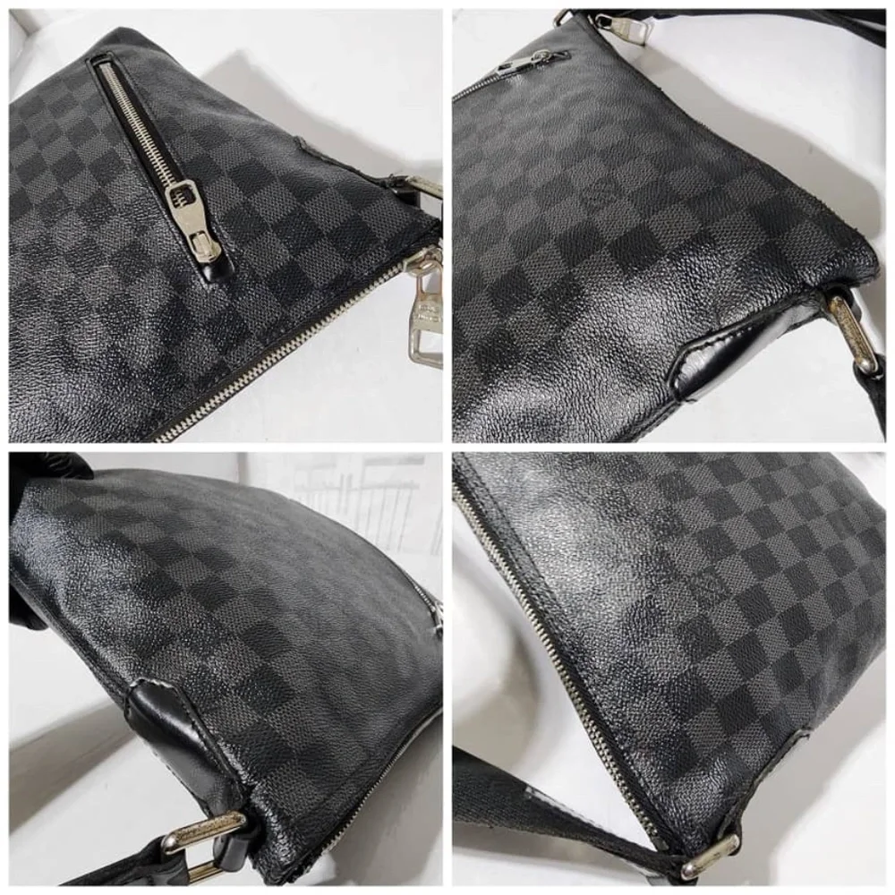 Authentic LOUIS VUITTON Damier Graphite Mick PM Shoulder Bag Black/Grey - Picture 13 of 14